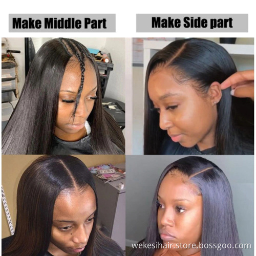 U Part Human Hair Wig Non-Lace Front Wigs Glueless Brazilian Virgin Hair Machine Made U Part Wig for Black Women Wholesale Price
